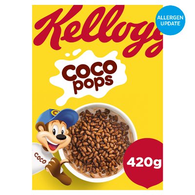 Kellogg's Coco Pops chocolate breakfast cereal 420g, UK version