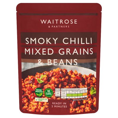 Waitrose smoky chilli grains and beans 250g, imported from the UK