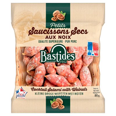 Bastides saucisson sec with walnut 80g - British product