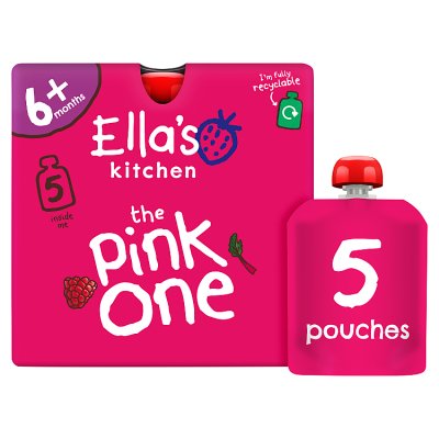 Ella's Kitchen The Pink One smoothie pouch 5x90g, imported from the UK