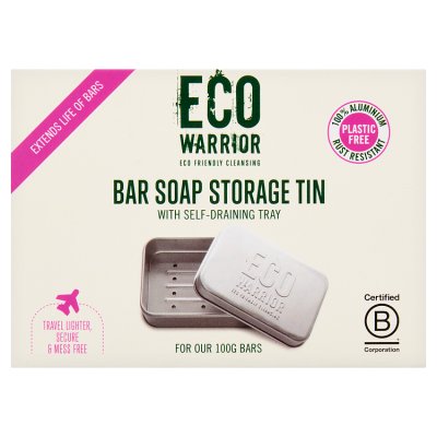 Eco Warrior rectangle aluminium soap tin 42g (British brand)
