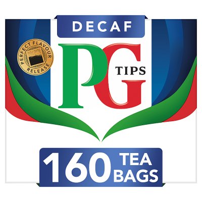 PG Tips decaf tea bags 160s 464g, imported from the UK