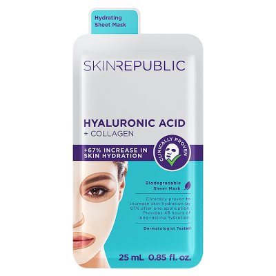 Skin Republic hyaluronic acid and collagen face mask 25ml (British brand)