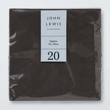 JL black cocktail napkins 24cm pack of 20 - British product