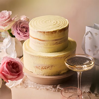Waitrose Two Tier Naked Cake with vanilla buttercream, UK version
