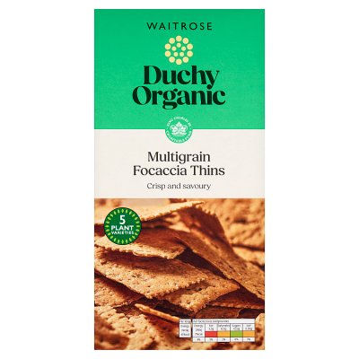 Duchy Organic multigrain focaccia thins 75g - British product