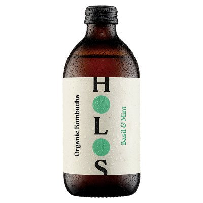 HOLOS basil and mint organic kombucha 330ml, imported from the UK