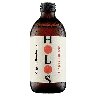 HOLOS ginger and hibiscus kombucha 330ml - British product