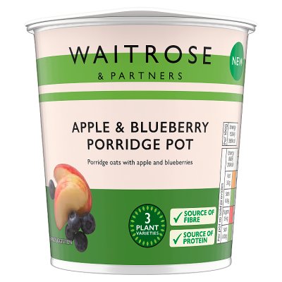 Waitrose apple and blueberry porridge pot 57g, imported from the UK