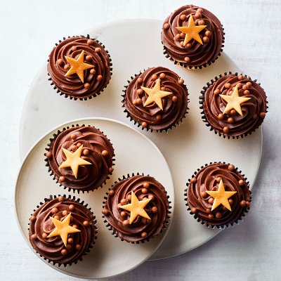 Waitrose chocolate stars cupcakes 8 pack (British brand)