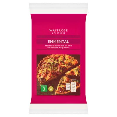 Waitrose Emmental cheese 250g block (British brand)