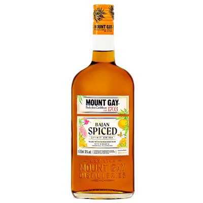 Mount Gay Bajan Spiced rum 70cl bottle - British product