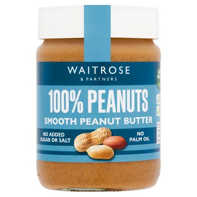 Waitrose smooth peanut butter jar 340g, British brand