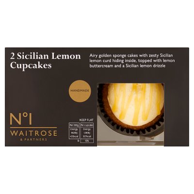 Waitrose Sicilian lemon cupcakes pack of 2, UK version