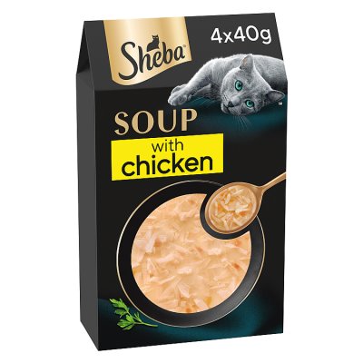 Sheba cat soup with chicken 4x40g, imported from the UK