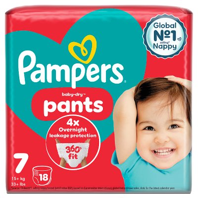 Pampers Baby Dry nappy pants size 7 16 count (British brand)