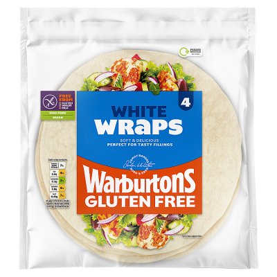 waitrose Warburtons Gluten Free White Wraps 4 Pack- Buy online at McGrocer