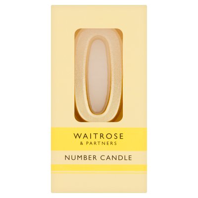 Waitrose 0 number cake candle single, imported from the UK
