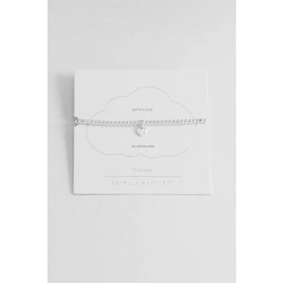 Estella Bartlett puffed heart bracelet silver plated, imported from the UK