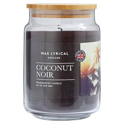 Wax Lyrical Coconut Noir large jar candle 475g, imported from the UK