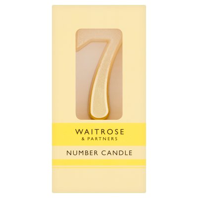 Waitrose number 7 cake candle, imported from the UK