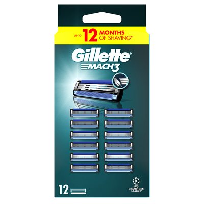 Gillette Mach3 razor blade refills, 12 pack (British brand)