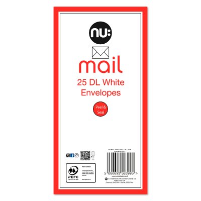 Nu Mail DL envelopes pack of 25, imported from the UK