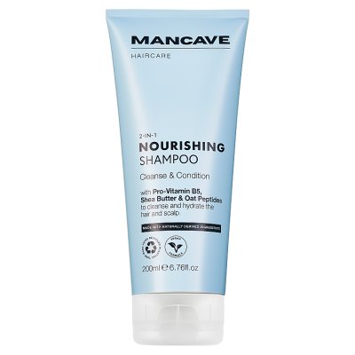 ManCave 2-in-1 nourishing shampoo 200ml, imported from the UK