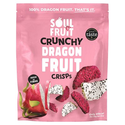 Soul Fruit freeze dried dragon fruit crisps 50g, UK version