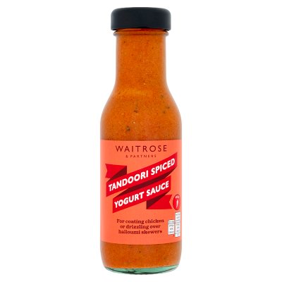Waitrose tandoori yoghurt sauce 270g glass jar, UK version