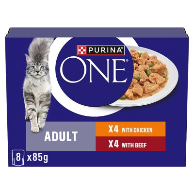 Purina One cat food Mini Fillets in Gravy 8x85g, UK version