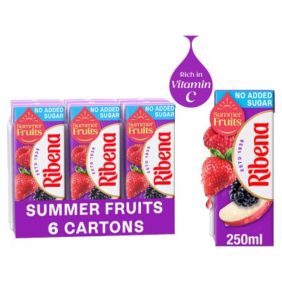 Ribena fruit juice drink Summer Fruits 6x250ml (British brand)