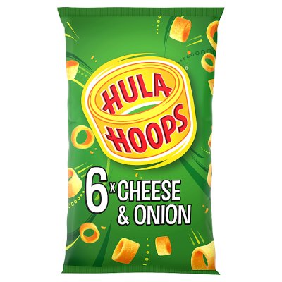 Hula Hoops cheese and onion multipack 6x24g (British brand)
