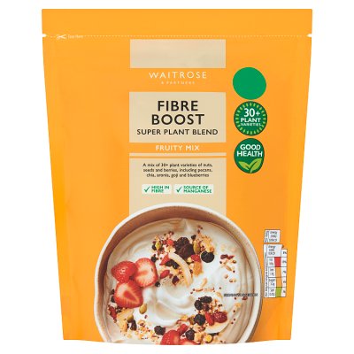 Waitrose Fibre Boost Fruity Mix 300g, imported from the UK