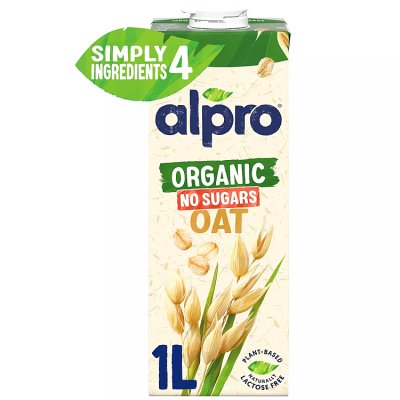 Alpro organic oat drink no sugars 1 litre (British brand)