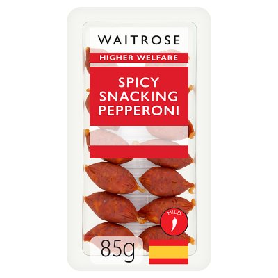 Waitrose spicy snacking pepperoni 85g - British product