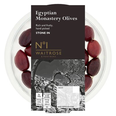 Waitrose No.1 Egyptian Monastery olives 112g, imported from the UK