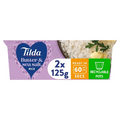 Tilda rice pot butter and sea salt 250g, imported from the UK