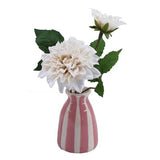 Curate faux floral in pink stripe pot 28cm - British product