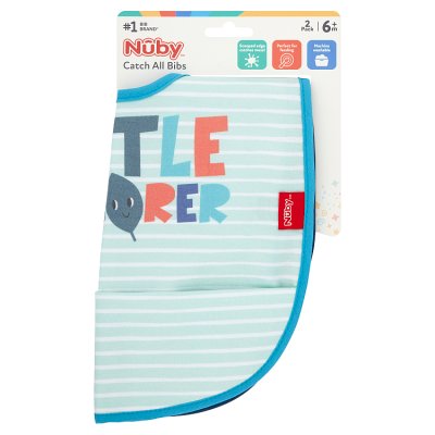 Nuby Baby Bib Catch All Twin Pack, UK version