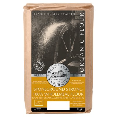 Bacheldre strong stoneground wholemeal flour 1kg, imported from the UK
