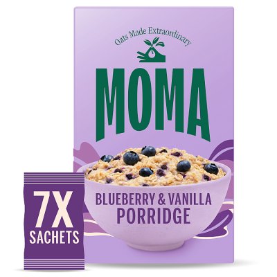 Moma blueberry and vanilla porridge sachets 280g, UK version