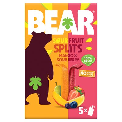 BEAR Fruit Splits mango & sour berry 5x20g - British product