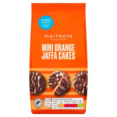 Waitrose mini Jaffa Cakes 125g, imported from the UK