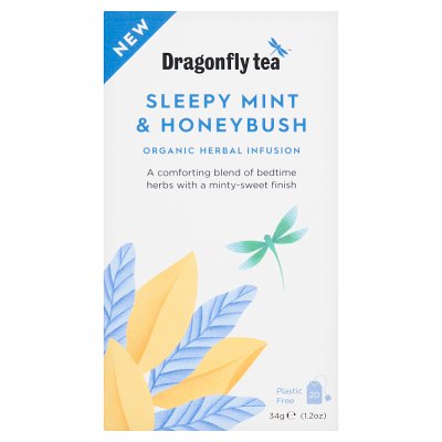 Dragonfly Tea Sleepy Mint & Honeybush herbal infusion 34g, UK version