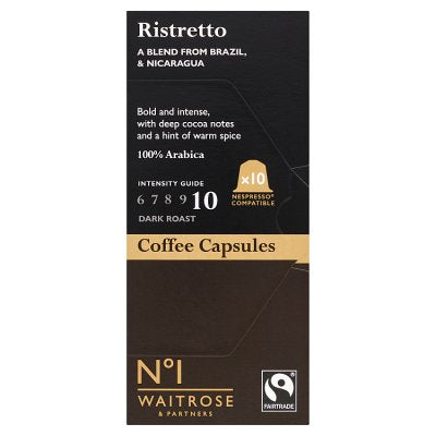Waitrose No.1 Ristretto coffee capsules 10s, imported from the UK