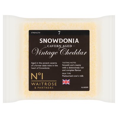 Waitrose No.1 Snowdonia cavern aged vintage cheddar 200g, UK version