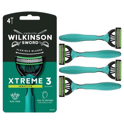 Wilkinson Sword Xtreme 3 Sensitive disposable razor 4-pack (British brand)