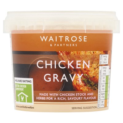 Waitrose chicken gravy 300g with chicken stock, imported from the UK