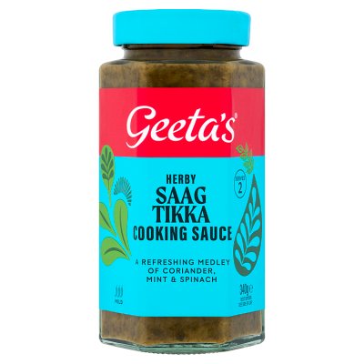Geeta's Saag Tikka cooking sauce 340g, UK version